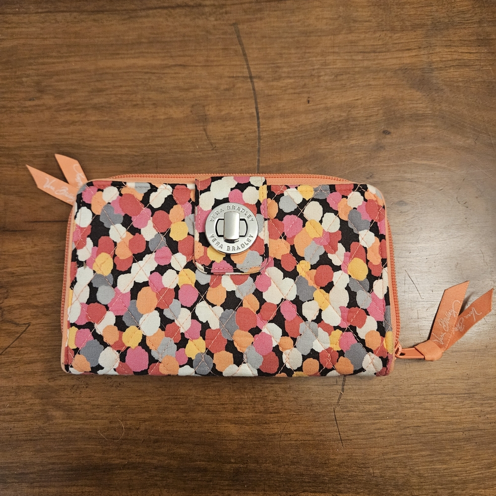 VERA BRADLEY Pixie Confetti Pattern Ziparound & Turnkey Wallet